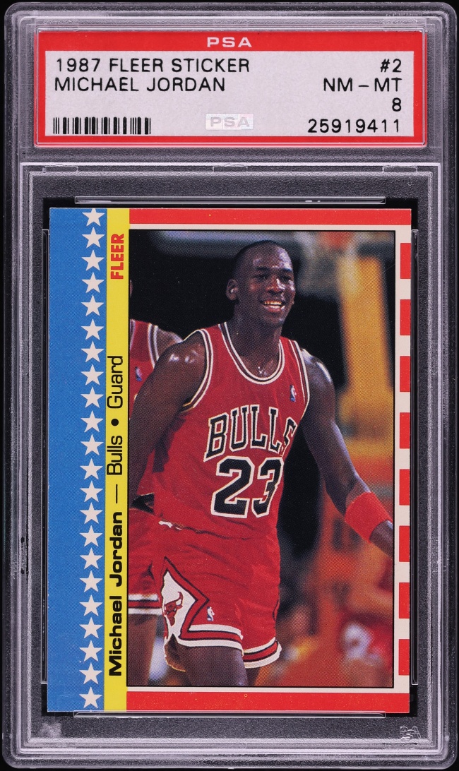 1987 Fleer Michael Jordan Sticker #2 PSA 8 | Card Ladder