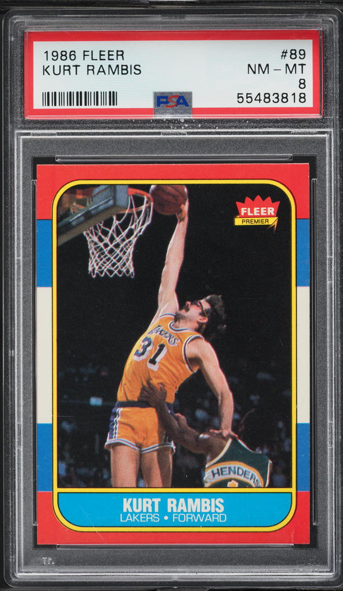 1986 Fleer Basketball Kurt Rambis ROOKIE #89 PSA 8 NM-MT
