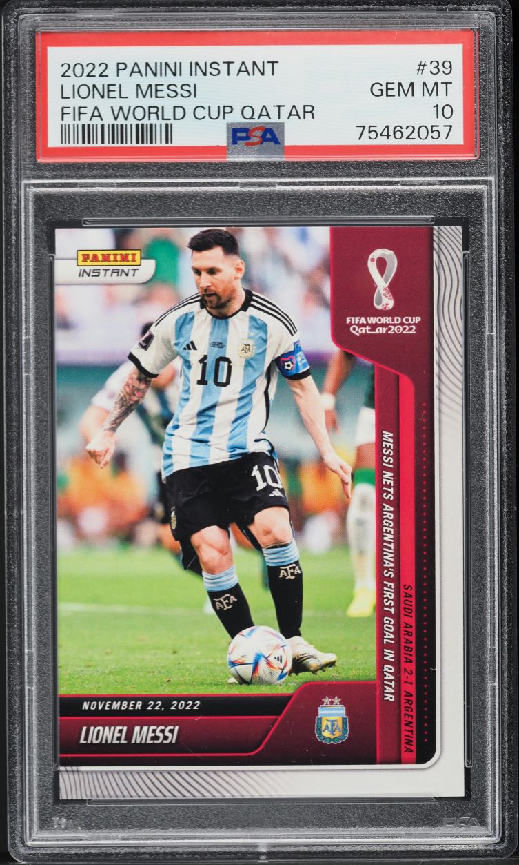 2022 Panini Instant FIFA World Cup Qatar Lionel Messi /796 #39 PSA 10 GEM MINT