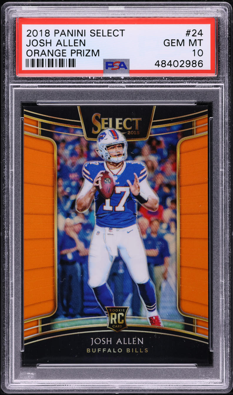2018 Select Orange Prizm Josh Allen ROOKIE /49 #24 PSA 10 GEM MINT