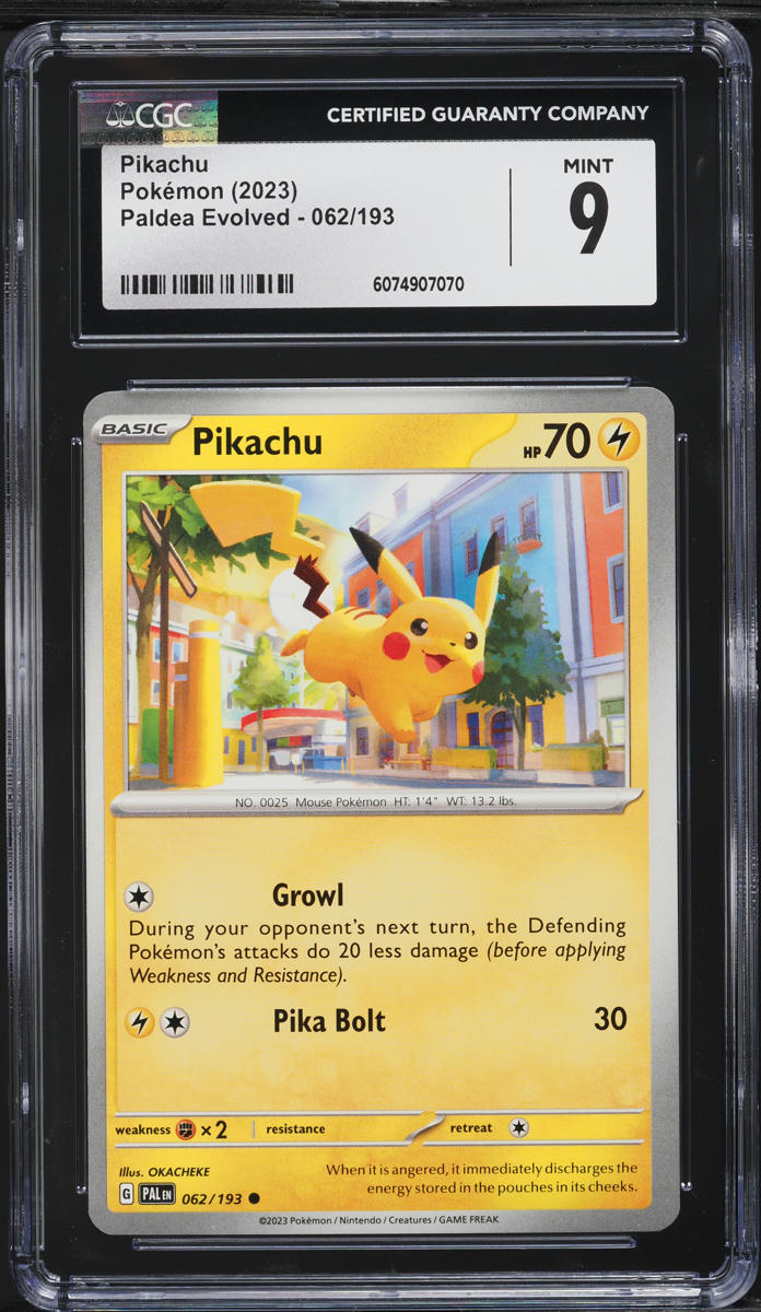 2023 Pokemon Scarlet & Violet Paldea Evolved Pikachu #062 CGC 9 MINT