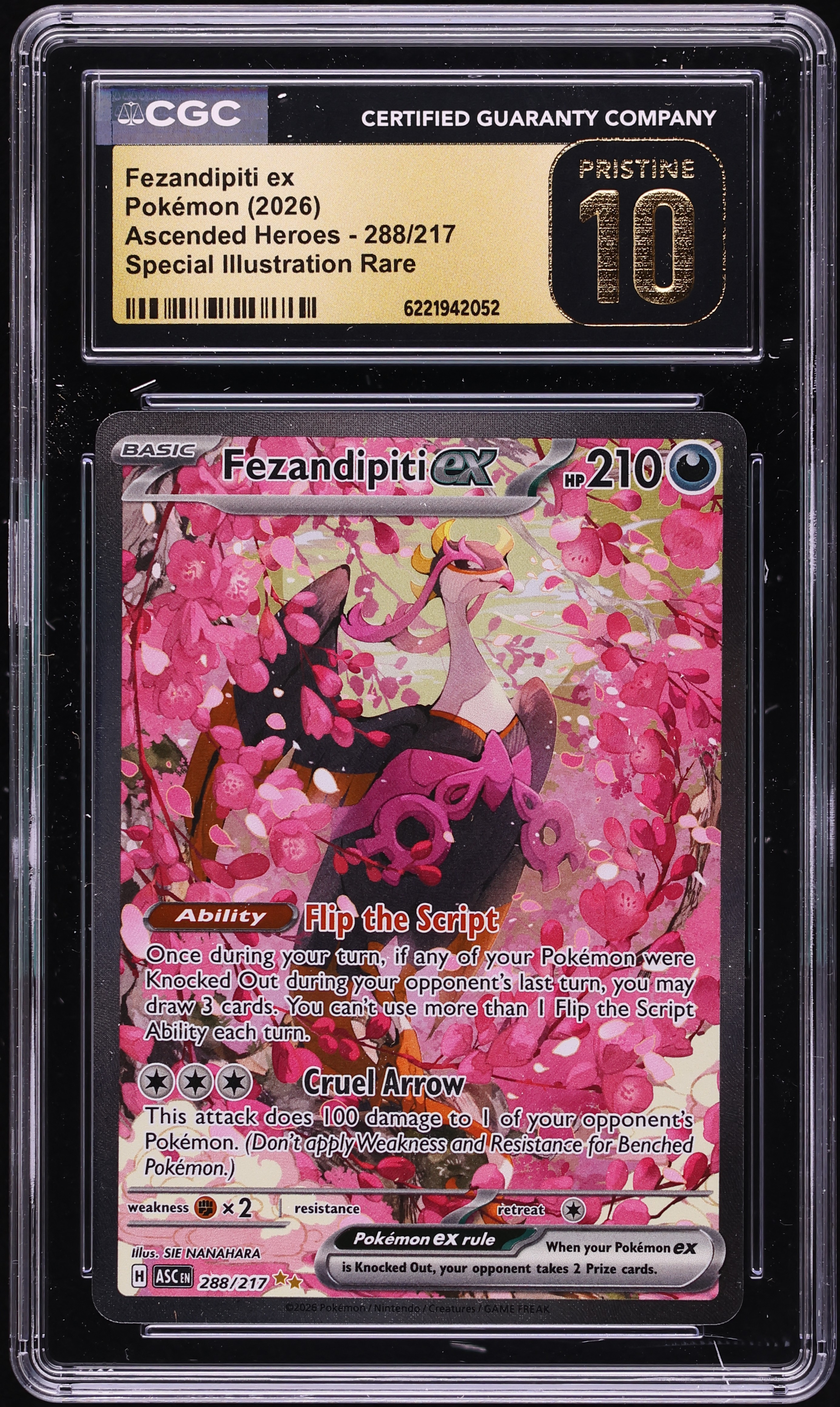 2026 Pokemon Mega Evolution Ascended Heroes SIR Fezandipiti EX #288 CGC 10 PRISTINE