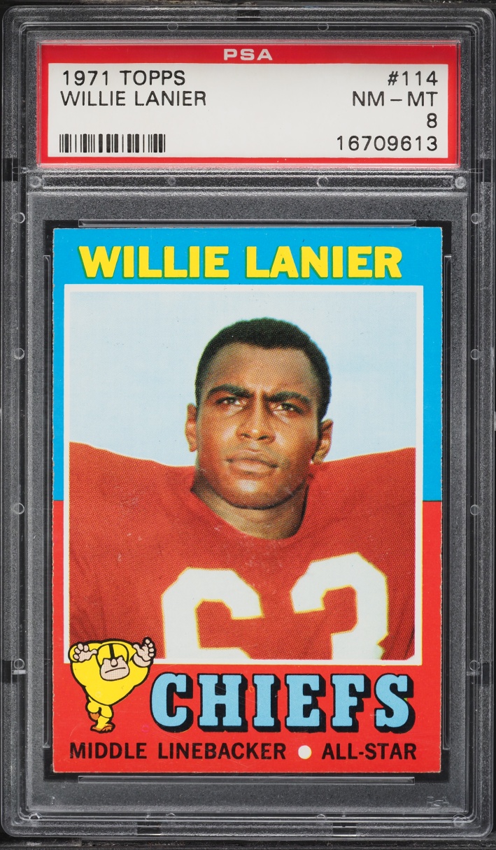 1971 Topps Football Willie Lanier ROOKIE #114 PSA 8 NM-MT