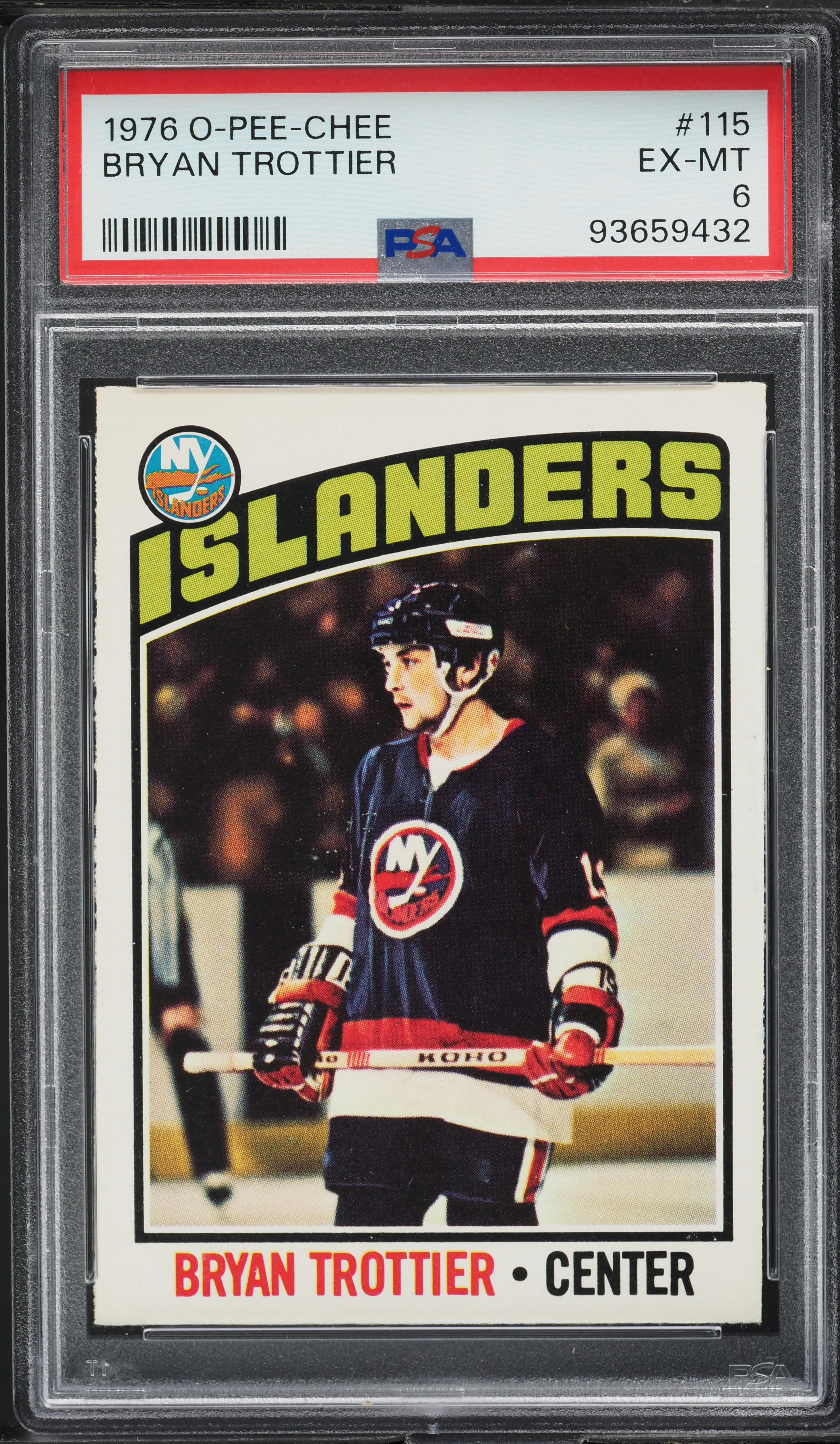 1976 O-Pee-Chee Hockey Bryan Trottier ROOKIE #115 PSA 6 EXMT