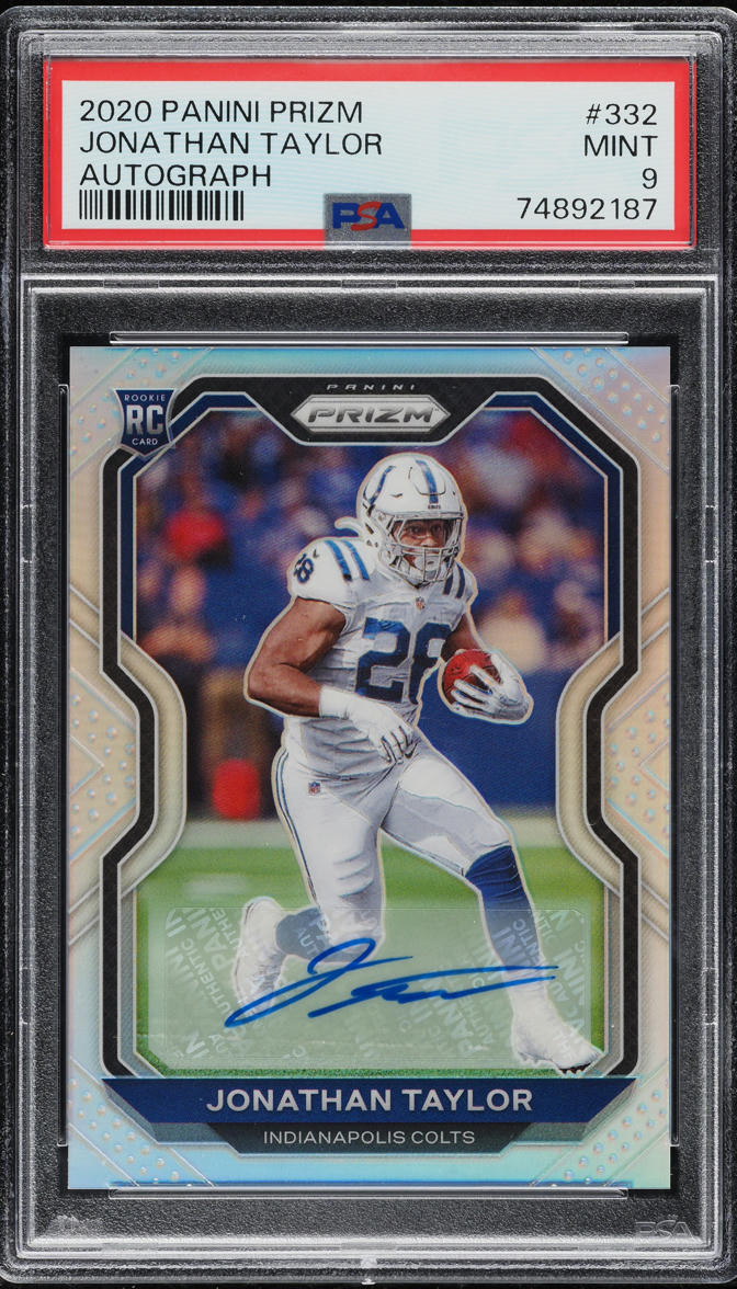 2020 Panini Prizm Silver Jonathan Taylor ROOKIE AUTO #332 PSA 9 MINT