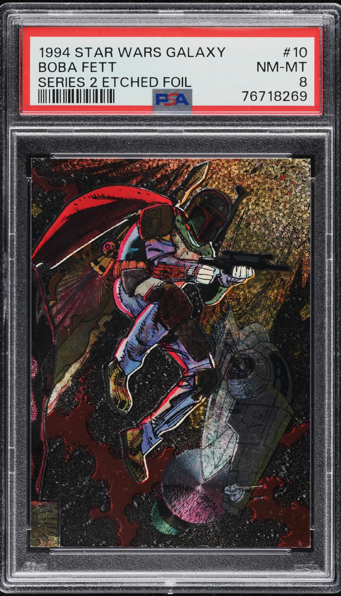 1994 Topps Star Wars Galaxy Series 2 Etched Foil Boba Fett #10 PSA 8 NM-MT