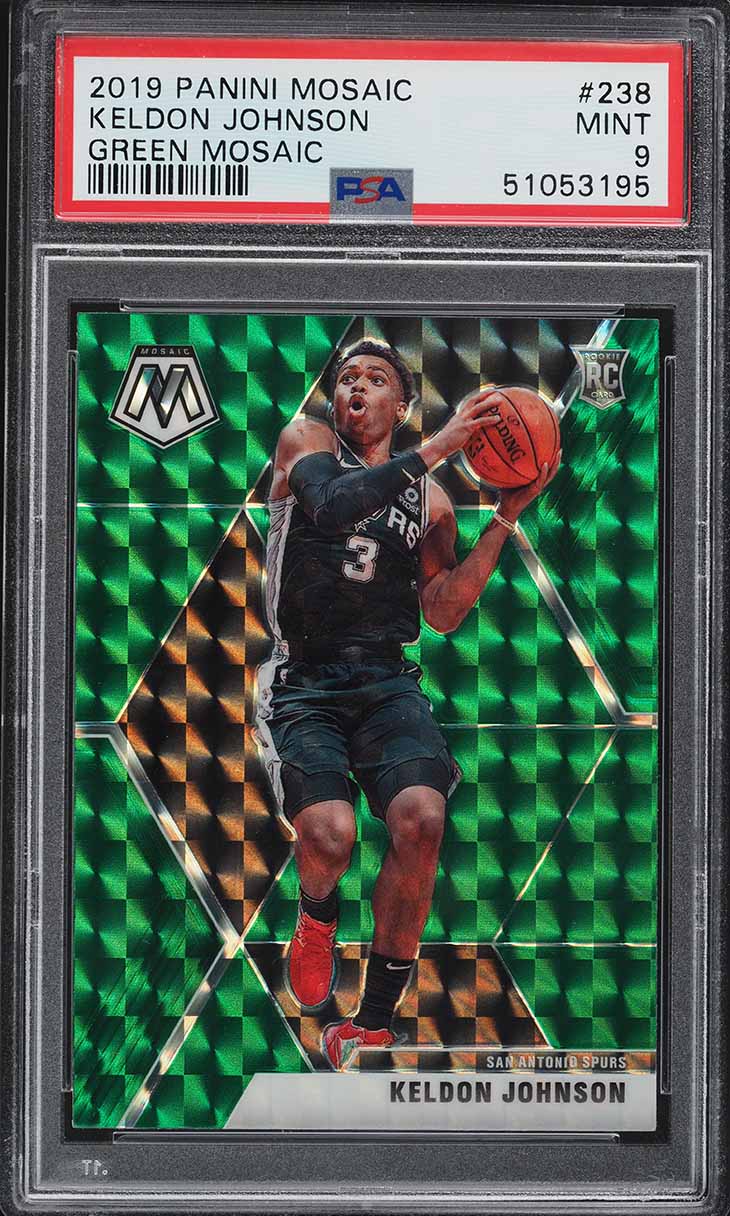2019 Panini Mosaic Green Keldon Johnson ROOKIE #238 PSA 9 MINT