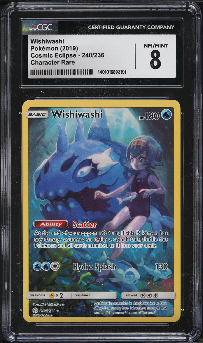 2019 Pokemon Sun & Moon Cosmic Eclipse Alt Art Wishiwashi #240 CGC 8 NM-MT
