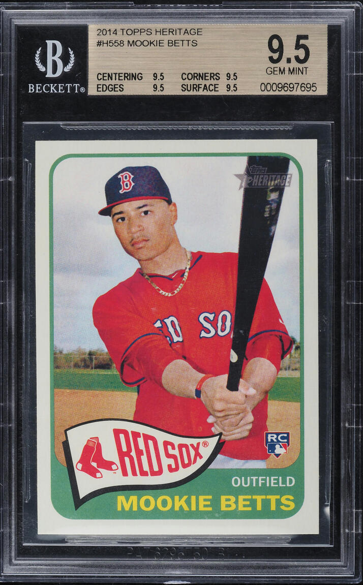 2014 Topps Heritage Mookie Betts ROOKIE #H558 BGS 9.5 GEM MINT