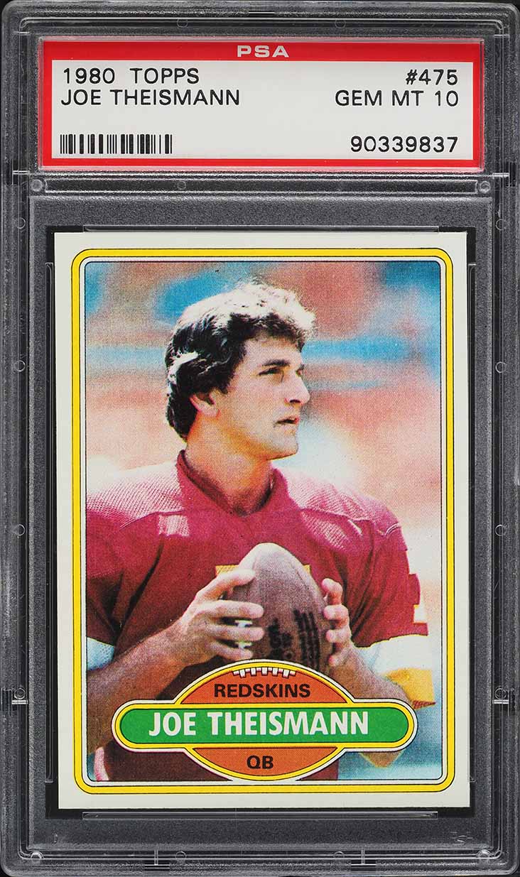 1980 Topps Football Joe Theismann #475 PSA 10 GEM MINT