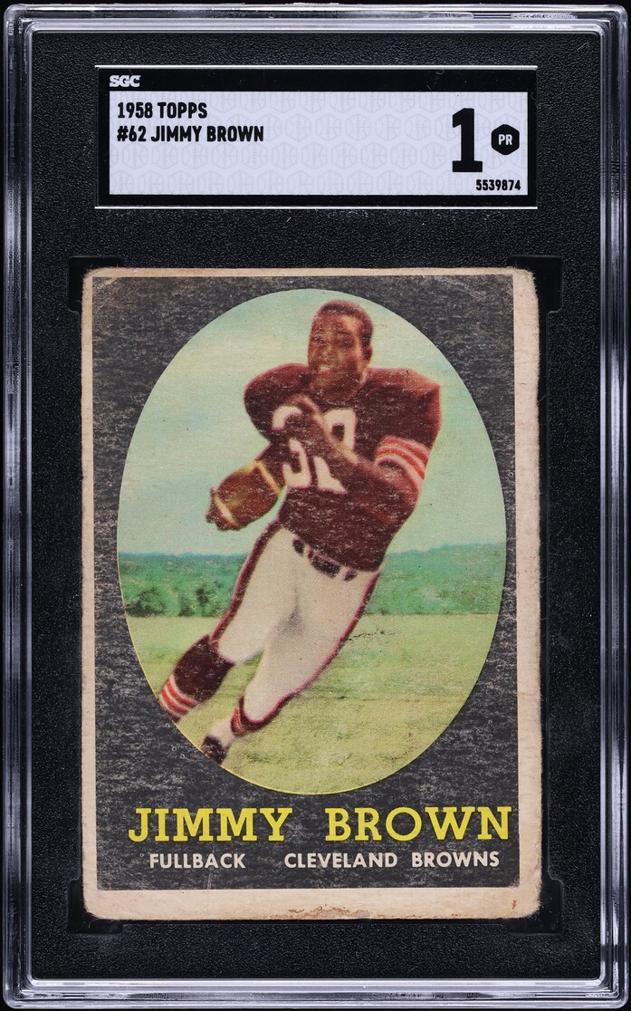1958 Topps Football Jim Brown ROOKIE #62 SGC 1 PR