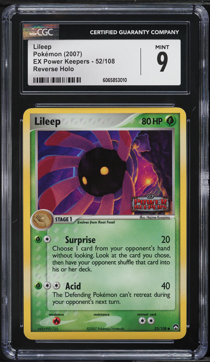 2007 Pokemon EX Power Keepers Reverse Holo Lileep #52 CGC 9 MINT