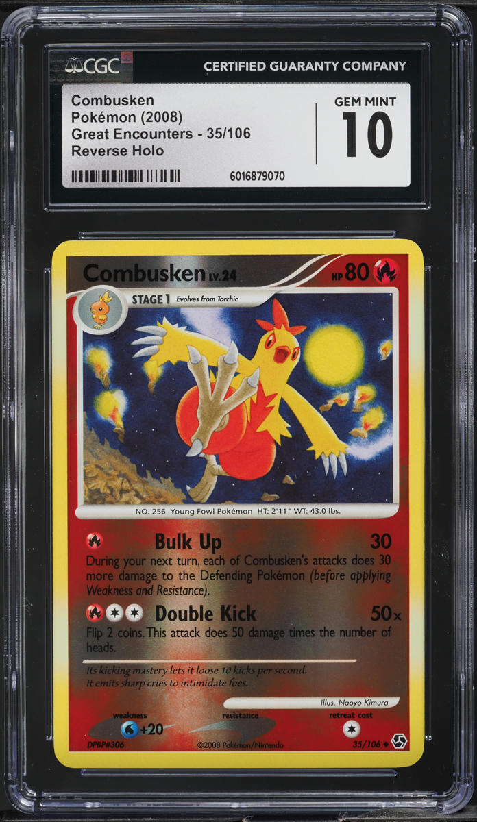 2008 Pokemon DP Great Encounters Reverse Holo Combusken #35 CGC 10 GEM MINT