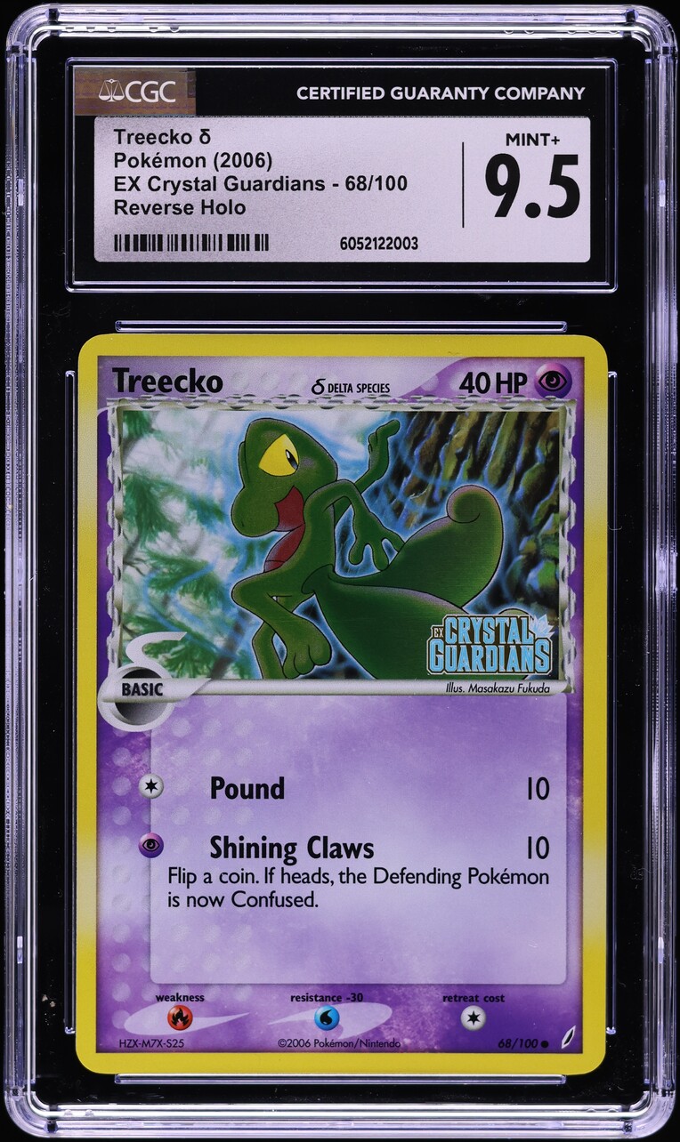 2006 Pokemon EX Crystal Guardians Reverse Holo Treecko #68 CGC 9.5 MINT+