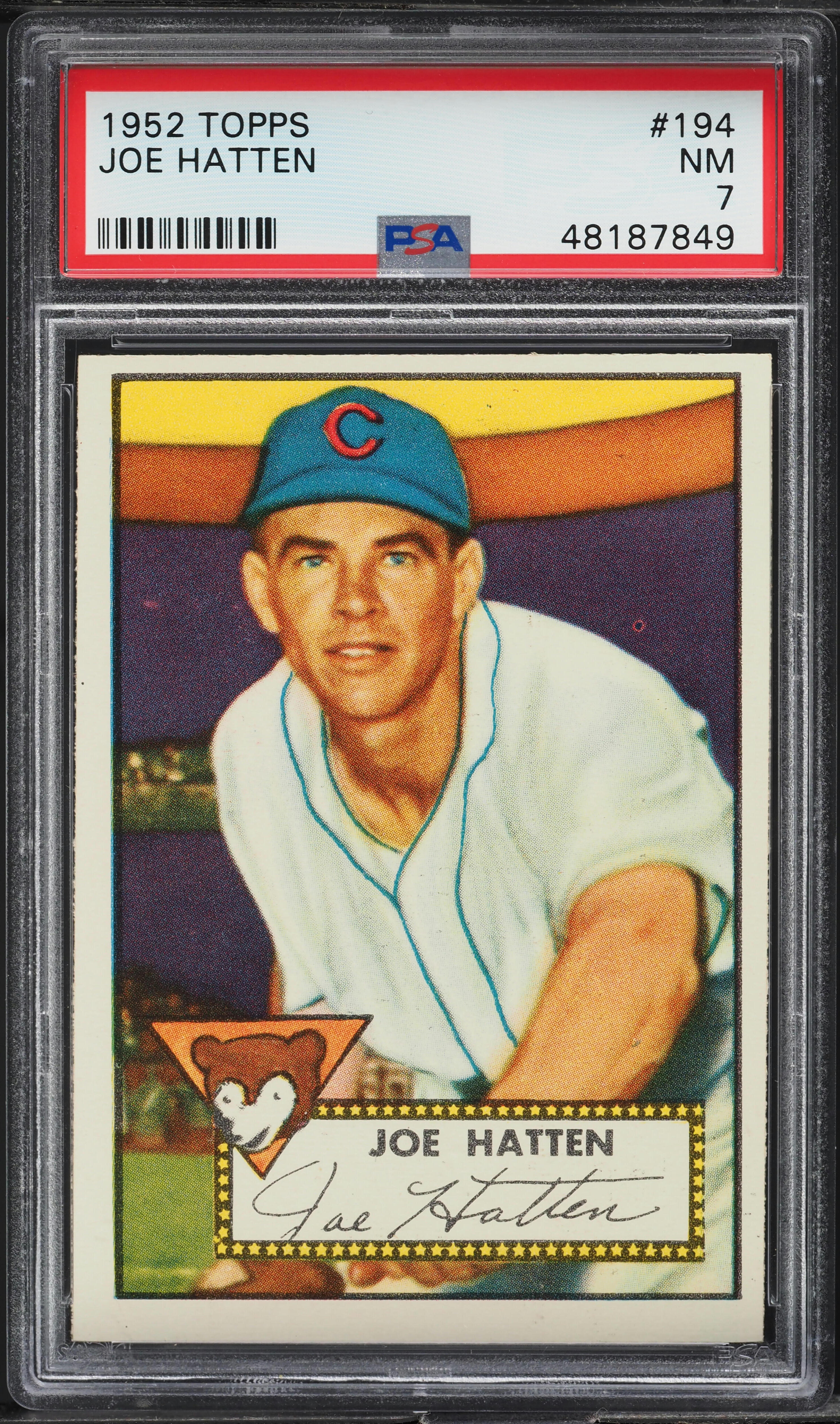 1952 Topps Joe Hatten #194 PSA 7 NRMT