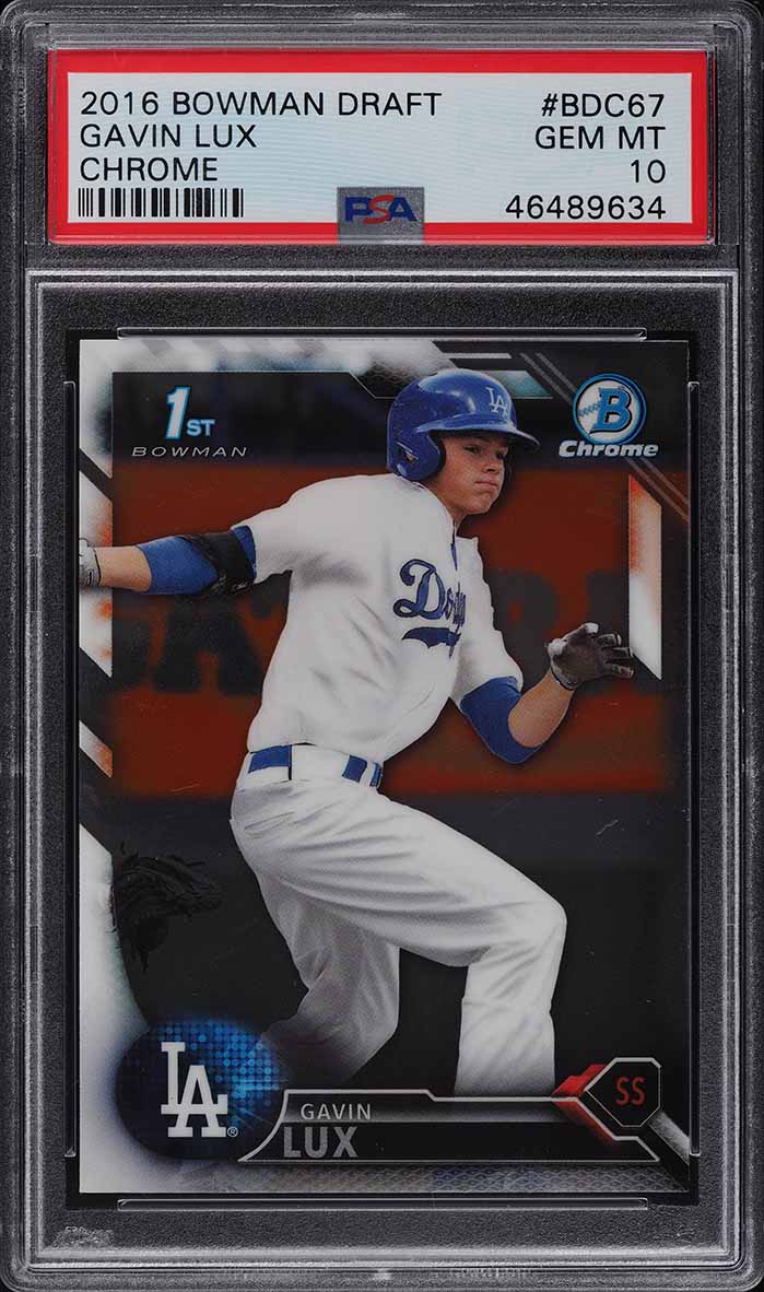 2016 Bowman Chrome Draft Gavin Lux PROSPECT #BDC67 PSA 10 GEM MINT