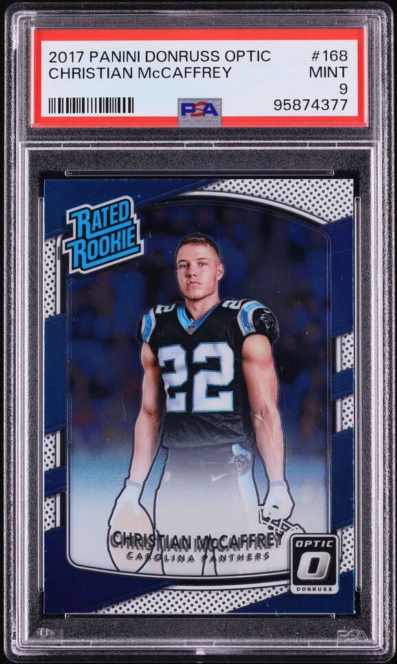 2017 Donruss Optic Christian McCaffrey ROOKIE #168 PSA 9 MINT