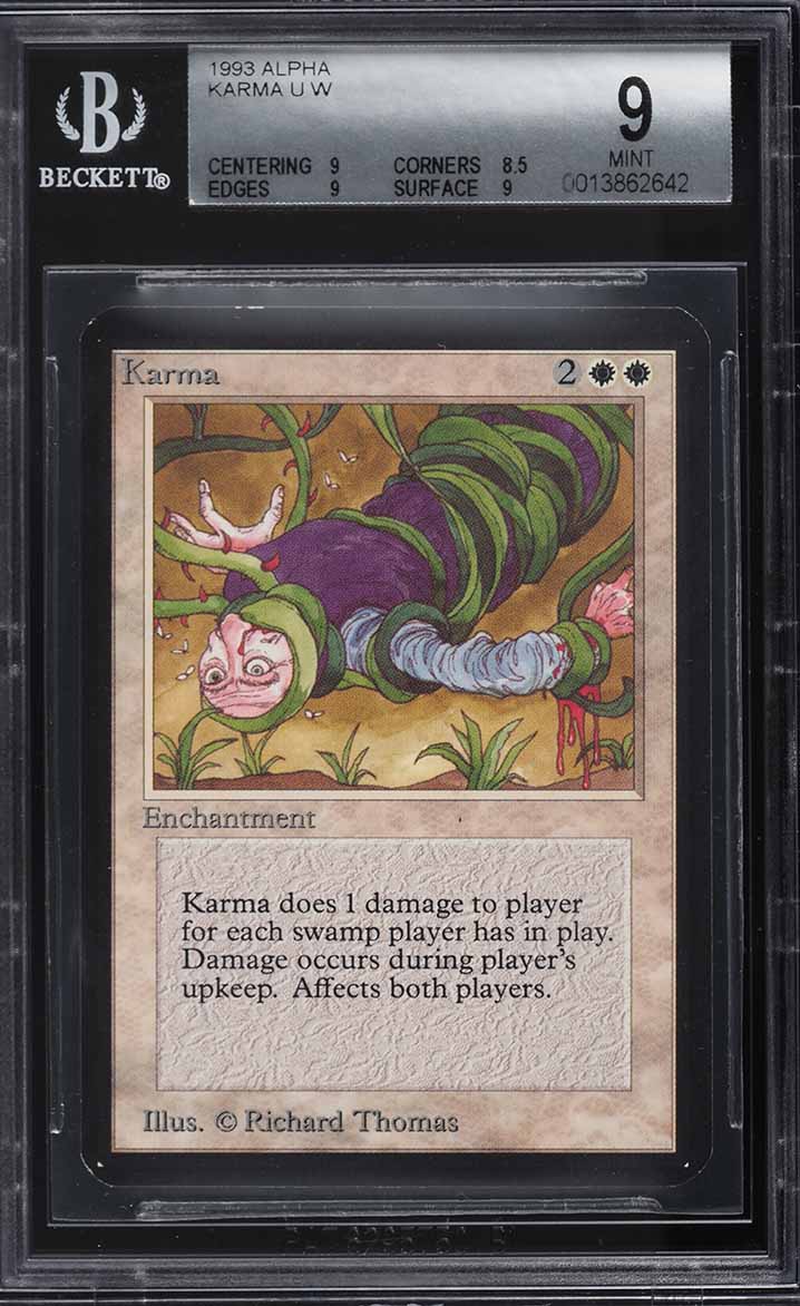 1993 Magic The Gathering MTG Alpha Karma U W BGS 9 MINT