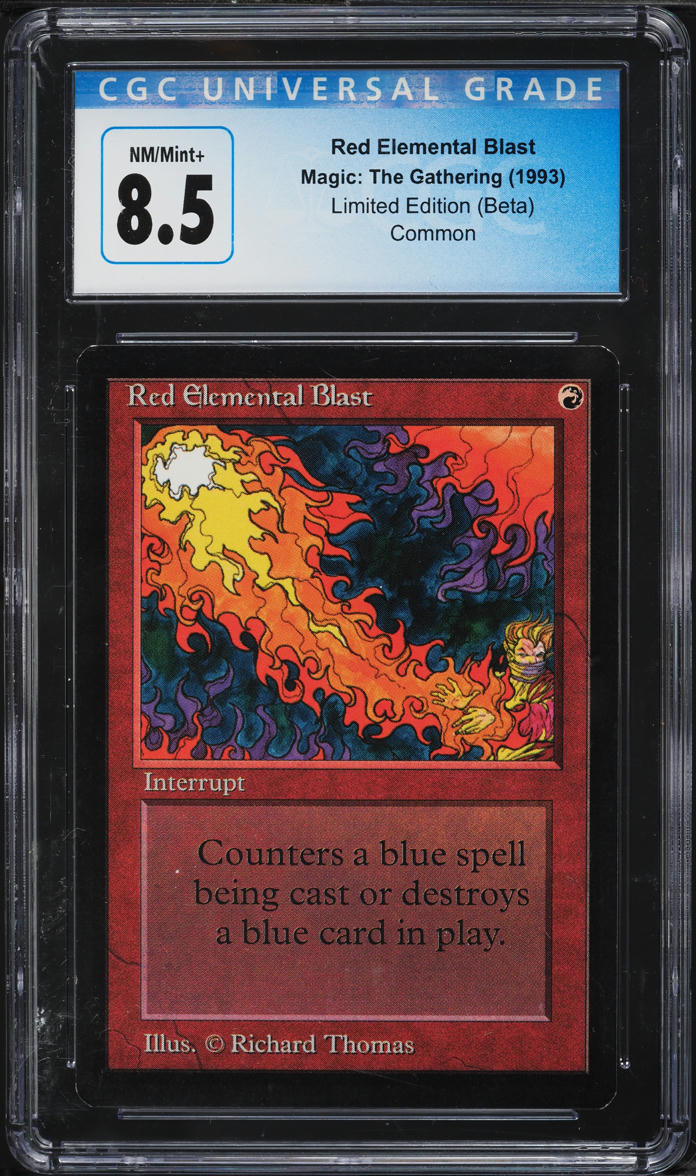 1993 Magic The Gathering MTG Beta Red Elemental Blast CGC 8.5 NM-MT+