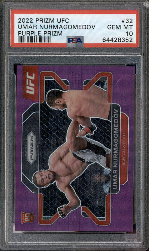 2022 Panini Prizm UFC Purple #32 Umar Nurmagomedov /149 RC PSA 10