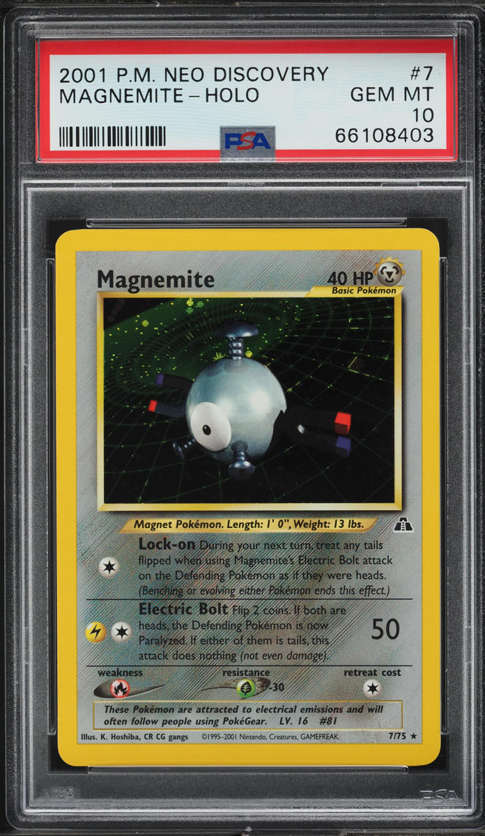 2001 Pokemon Neo Discovery Holo Magnemite #7 PSA 10 GEM MINT