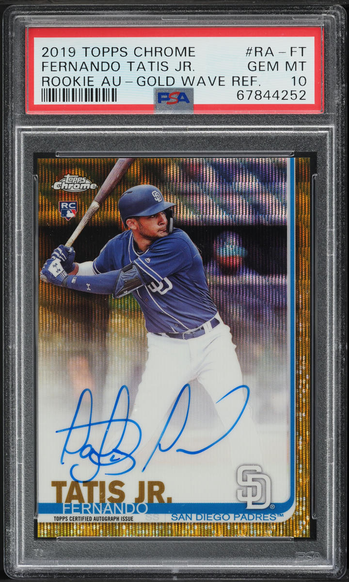 2019 Topps Chrome Gold Wave Refractor Fernando Tatis Jr. RC AUTO 50/50 PSA 10