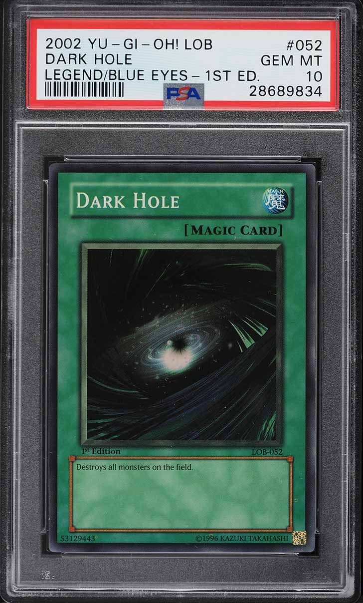 2002 Yu-Gi-Oh! Legend Of Blue-Eyes 1st Edition Wavy Dark Hole #LOB-052 PSA 10