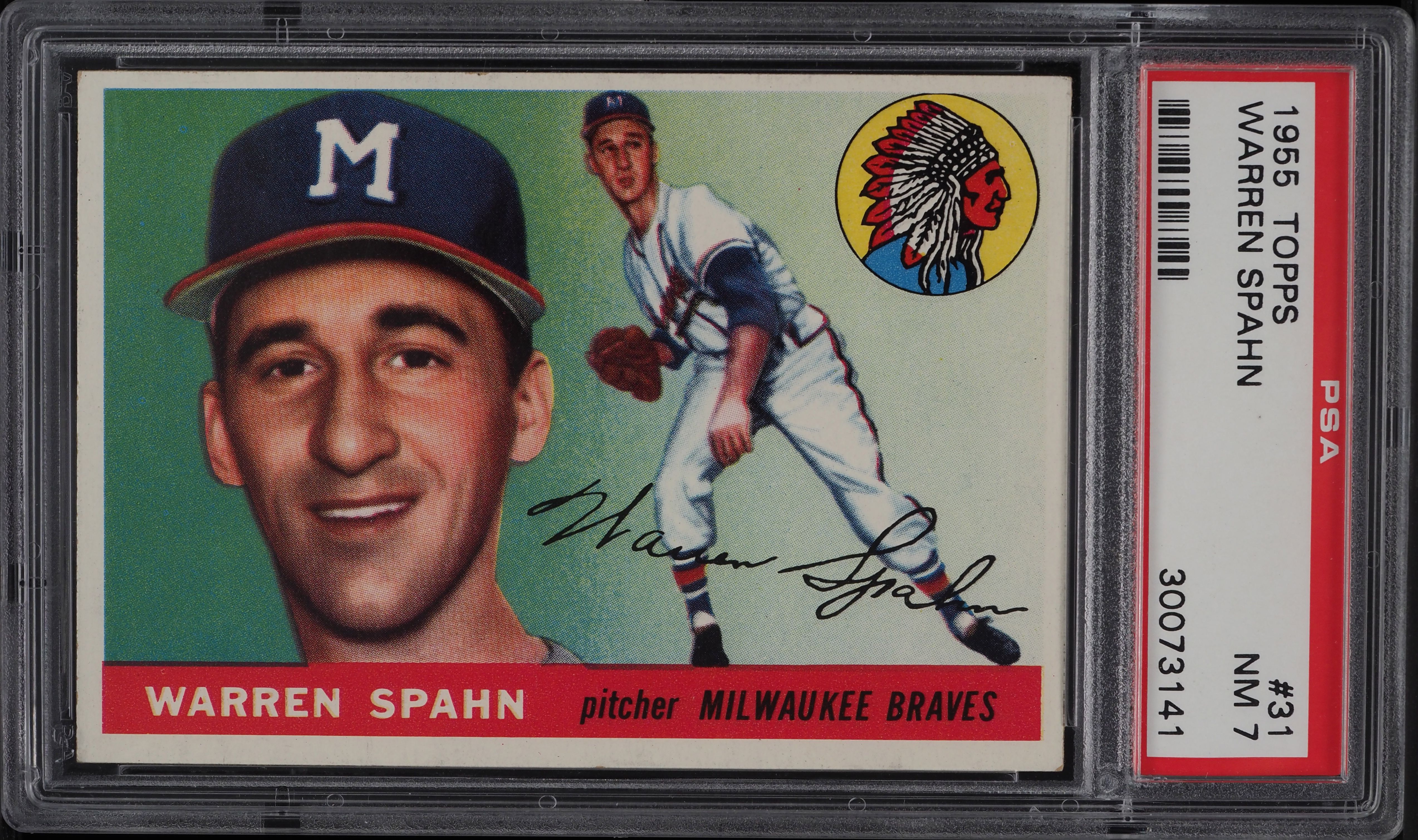 1955 Topps Warren Spahn #31 PSA 7 NRMT