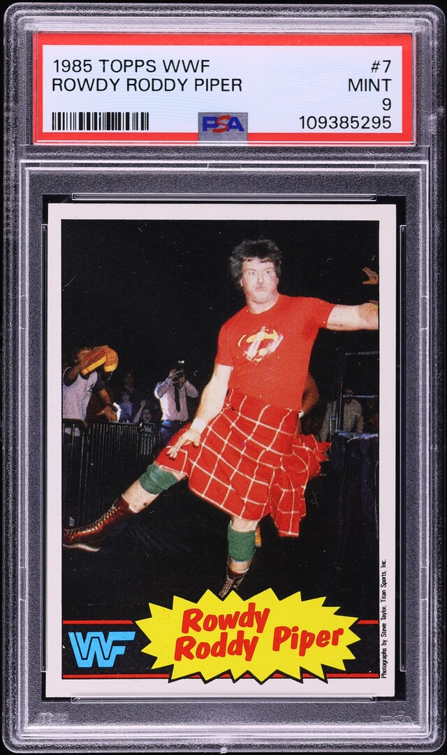 1985 Topps WWF Wrestling Rowdy Roddy Piper #7 PSA 9 MINT