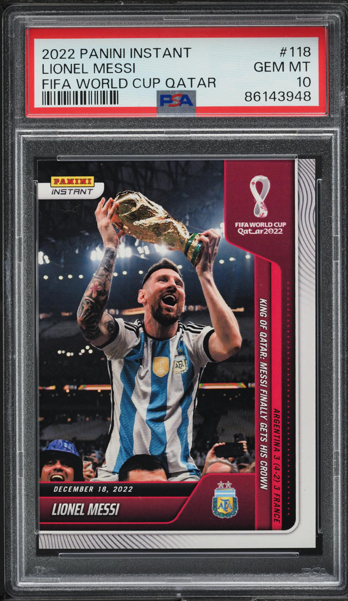 2022 Panini Instant FIFA World Cup Qatar Lionel Messi #118 PSA 10 GEM MINT