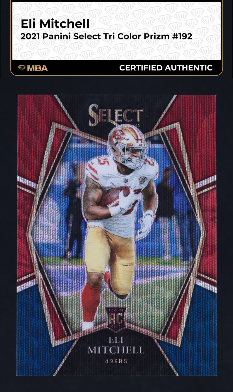 2021 Select Premier Level Tri-Color Prizm Eli Mitchell ROOKIE /199 #192 MBA AUTH