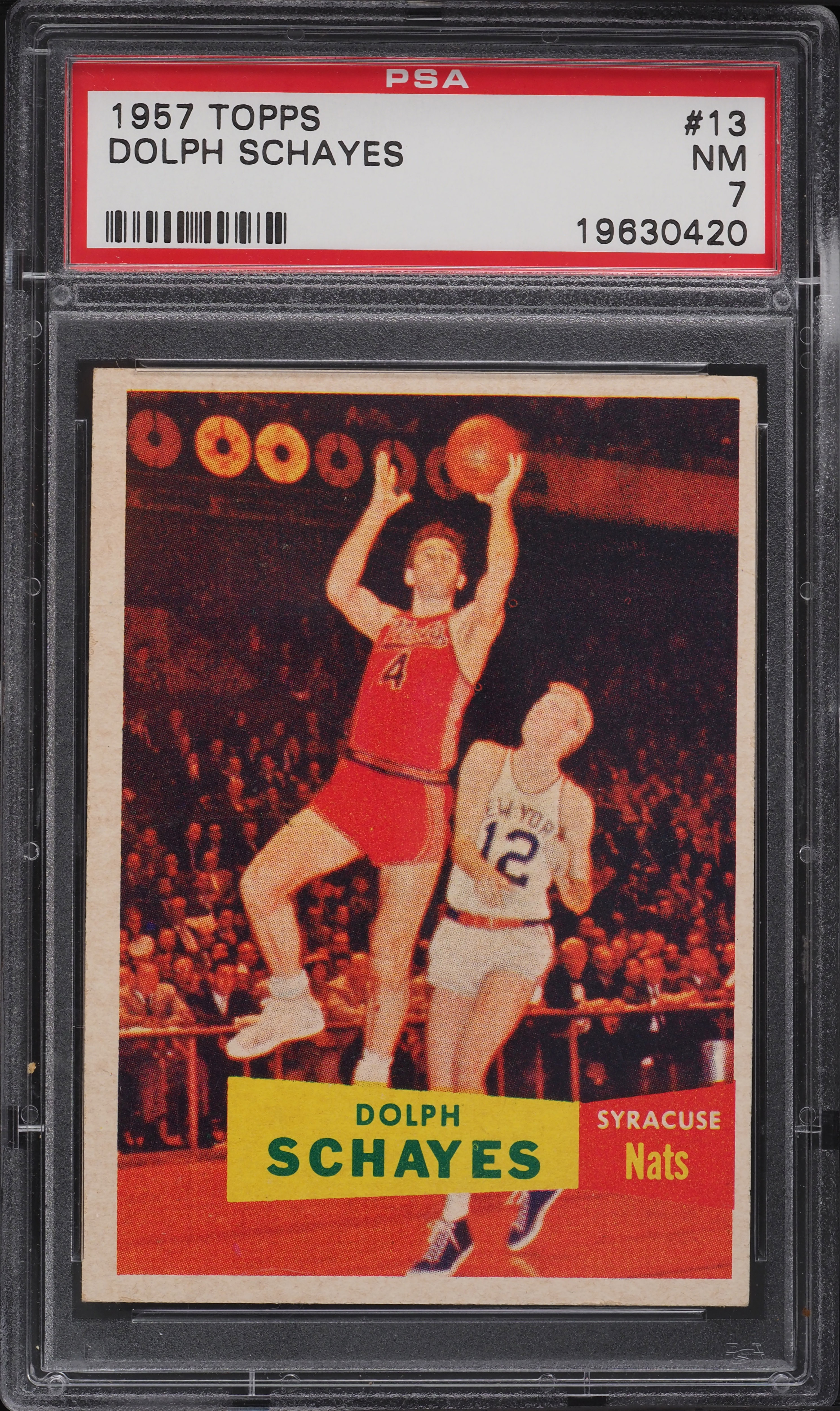 1957 Topps Basketball Dolph Schayes ROOKIE #13 PSA 7 NRMT