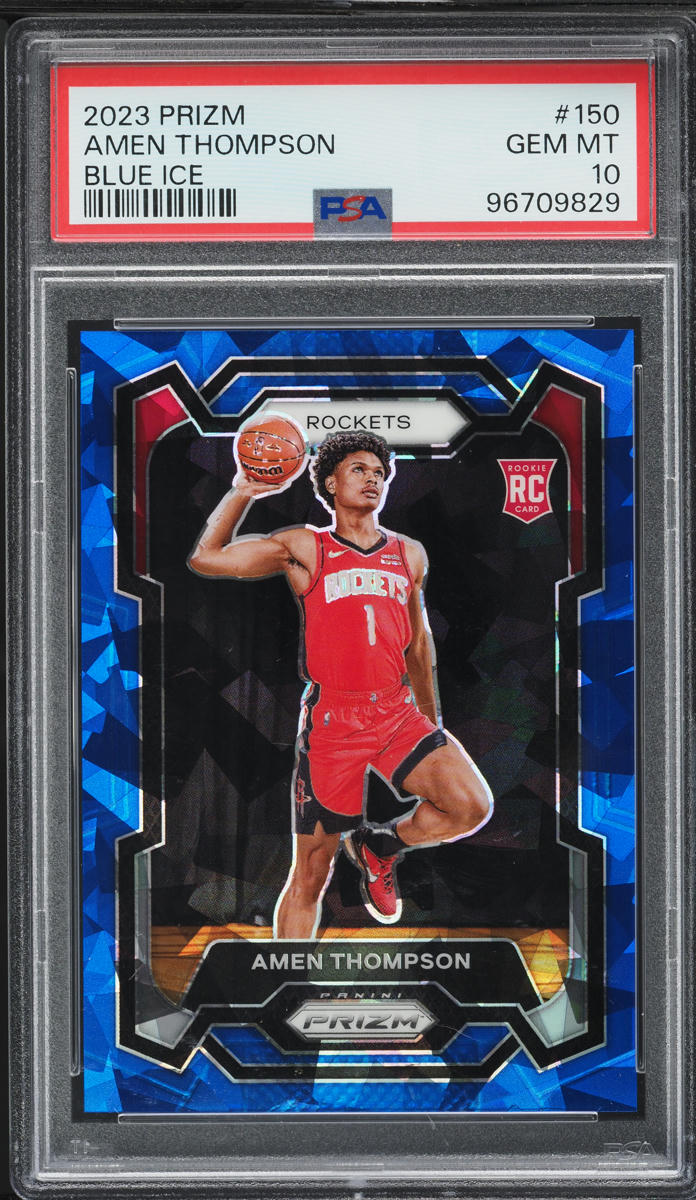 2023 Panini Prizm Blue Ice Amen Thompson ROOKIE /125 #150 PSA 10 GEM MINT