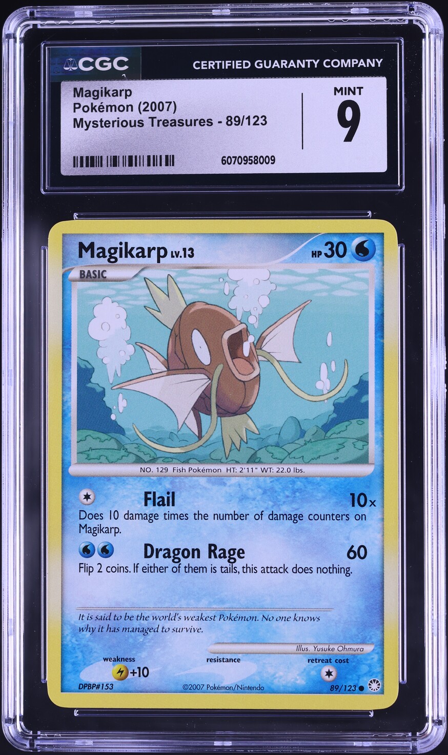 2007 Pokemon DP Mysterious Treasures Magikarp #89 CGC 9 MINT