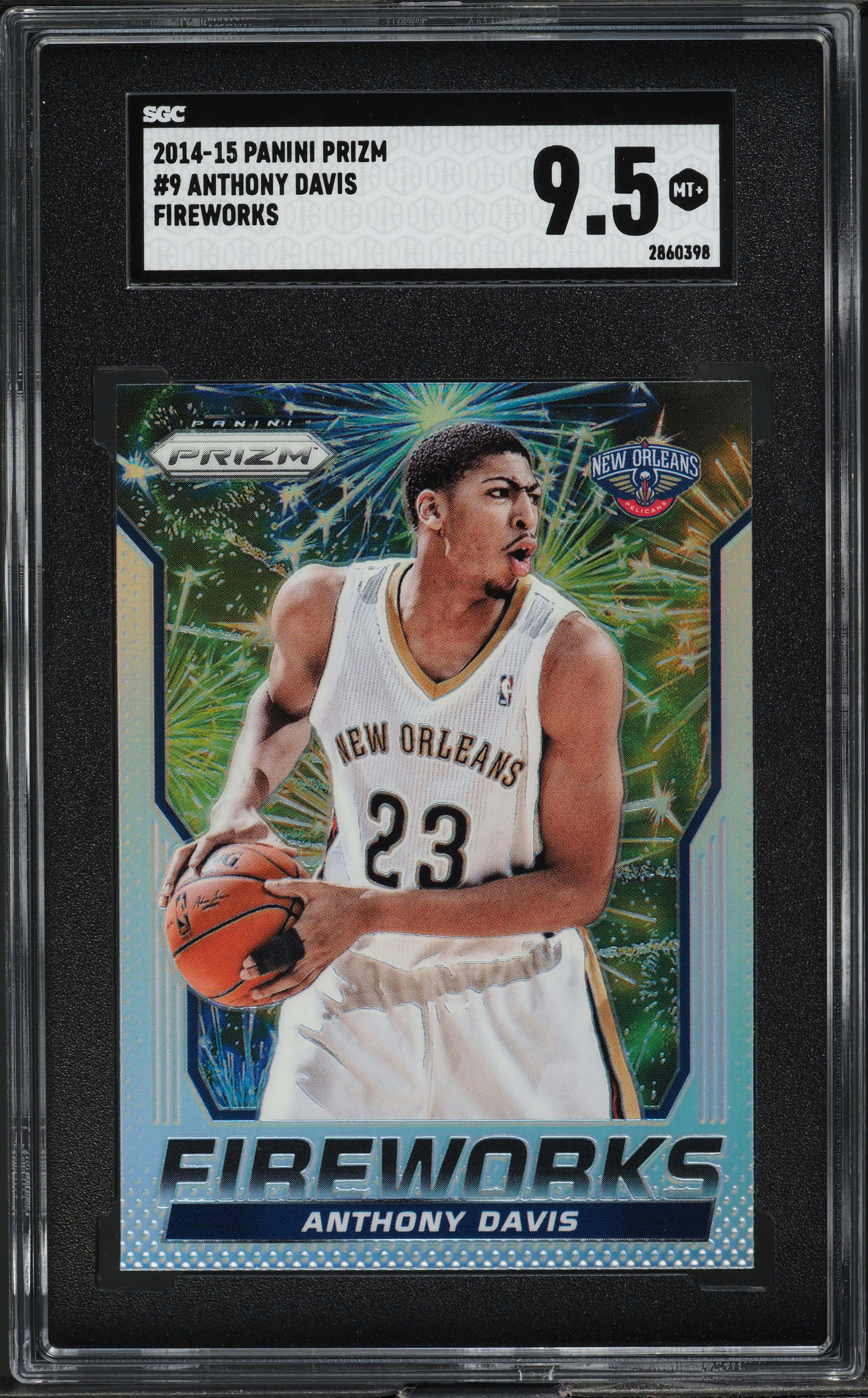 2014 Panini Prizm Fireworks Anthony Davis #9 SGC 9.5 MINT+