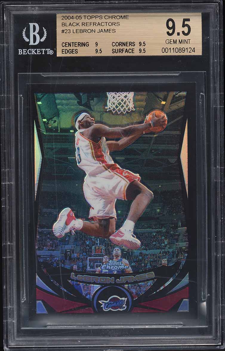 2004 Topps Chrome Black Refractor LeBron James /500 #23 BGS 9.5 GEM MINT