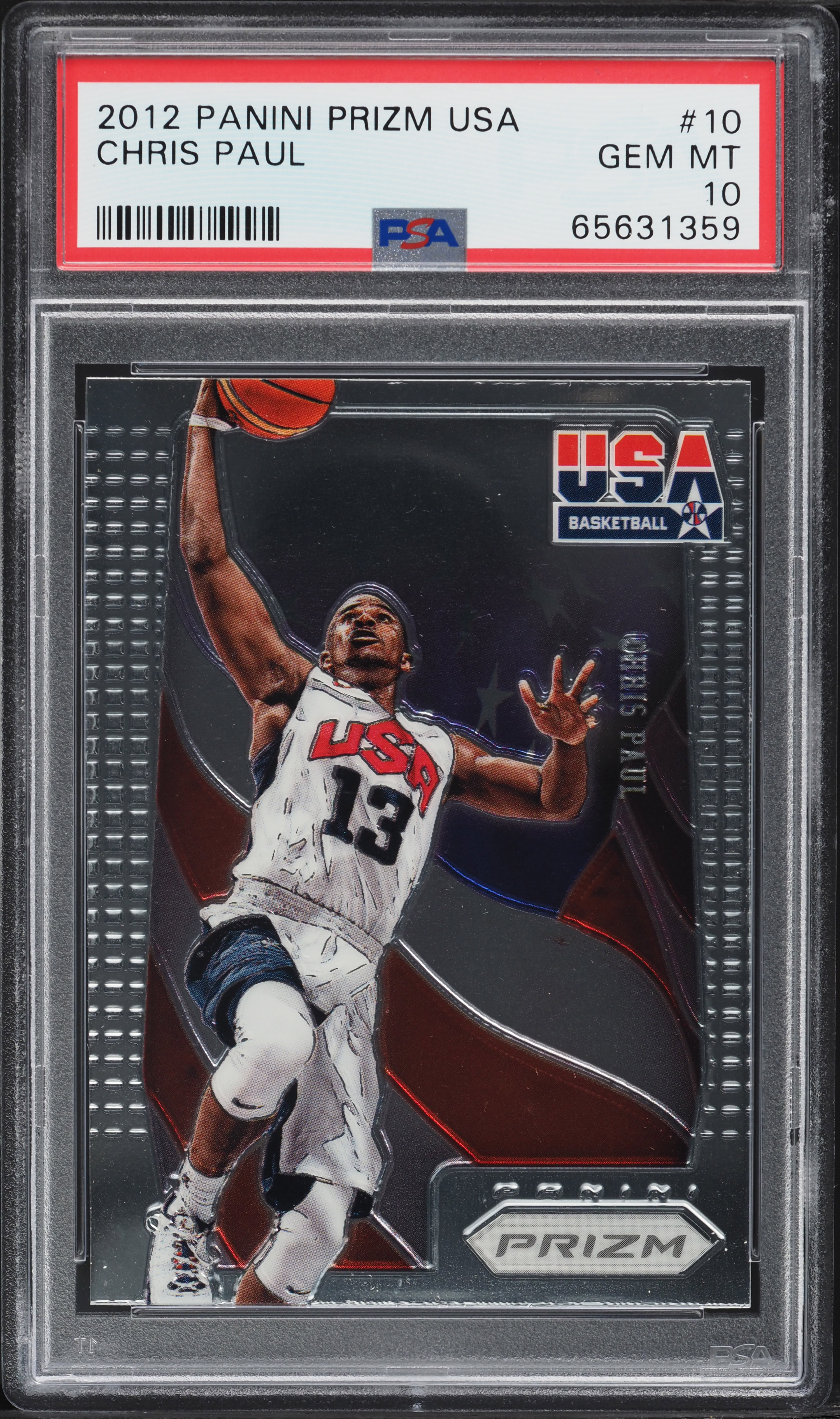 2012 Panini Prizm USA Chris Paul #10 PSA 10 GEM MINT