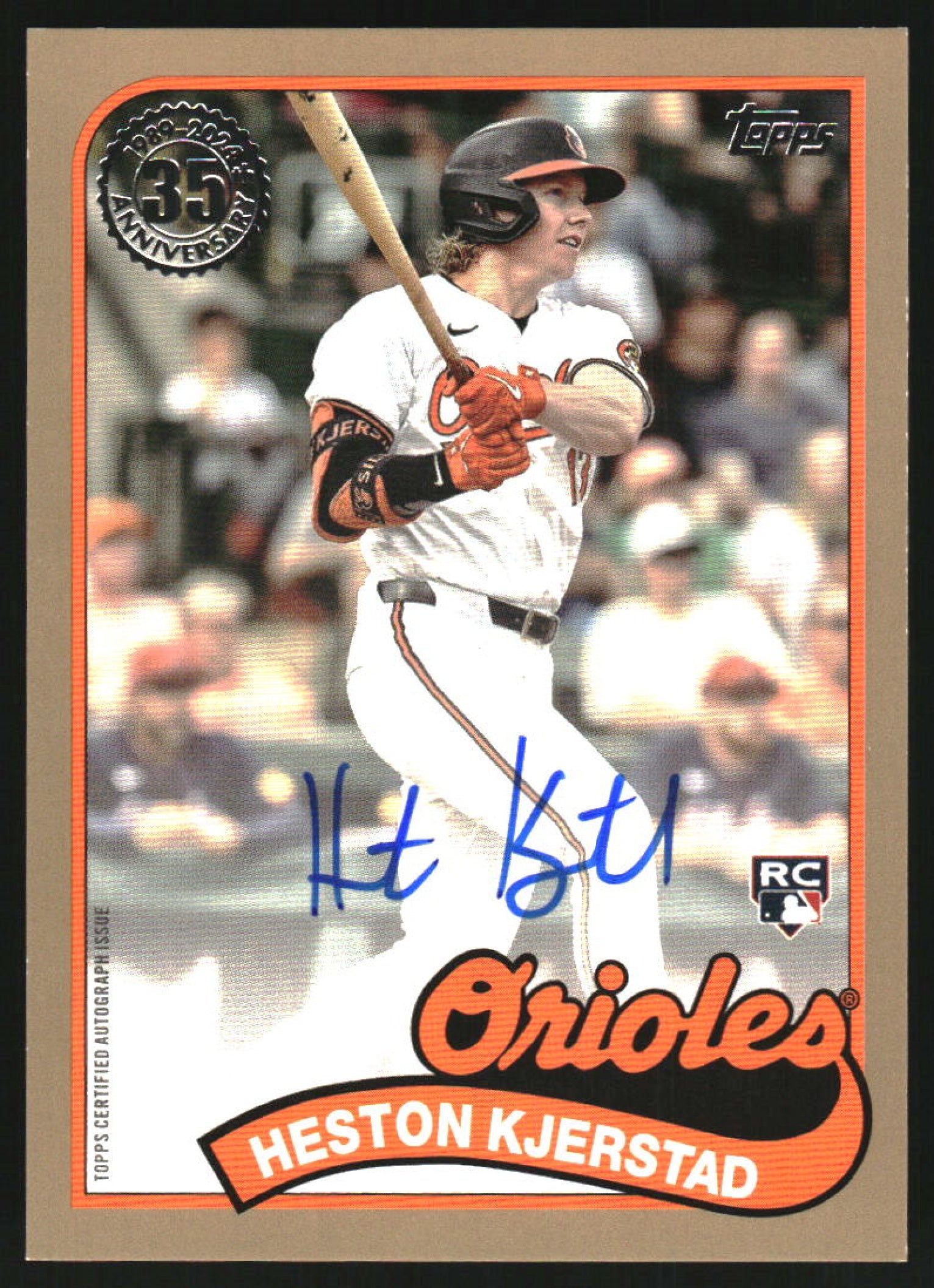 2024 Topps Update 1989  Gold #89AU-HK Heston Kjerstad Auto /50