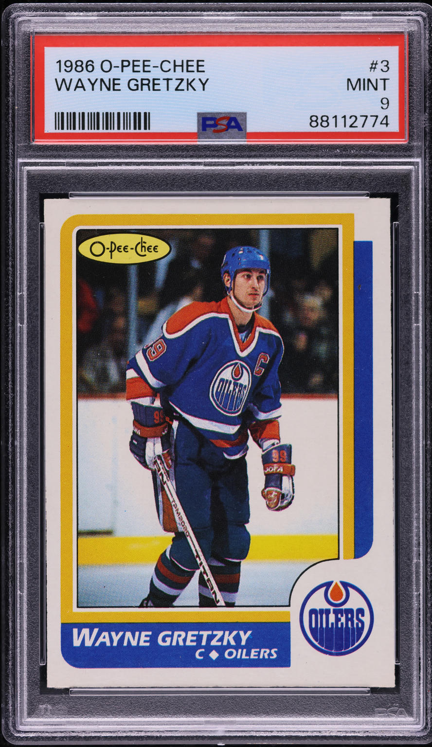 1986 O-Pee-Chee Hockey Wayne Gretzky #3 PSA 9 MINT