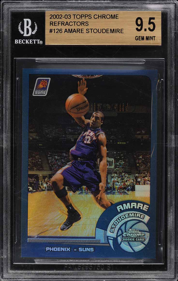 2002 Topps Chrome Refractor Amare Stoudemire ROOKIE #126 BGS 9.5 GEM MINT