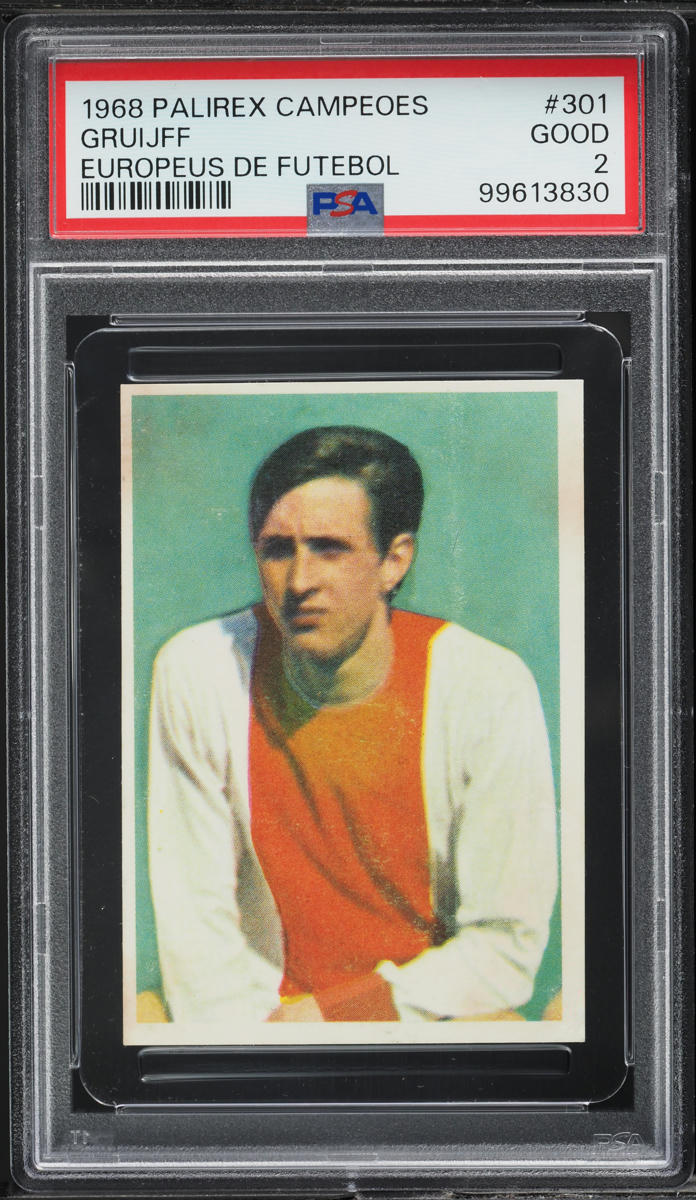1968 Palirex Campeoes Europeus De Futebol Johan Cruyff ROOKIE #301 PSA 2 GD