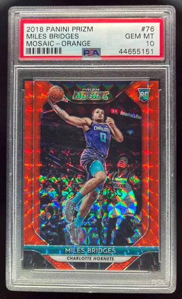 2018-19 Panini Mosaic Prizm Orange #76 Miles Bridges RC /99 PSA 10