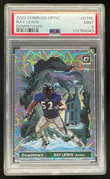 2022 Panini Donruss Optic Downtown SSP #DT-RL Ray Lewis PSA 9