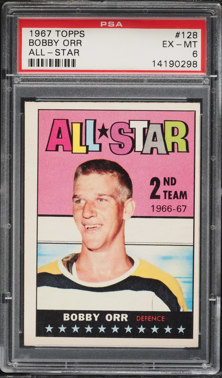 1967 Topps Hockey Bobby Orr ALL-STAR #128 PSA 6 EXMT