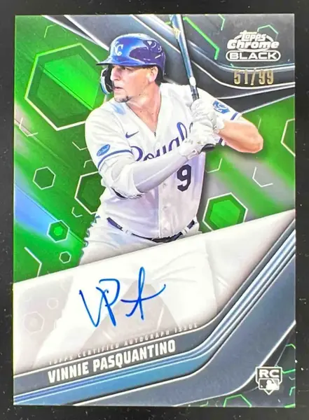 2023 Topps Chrome Black Green Refractor #CBA-VP Vinnie Pasquantino RC Auto /99