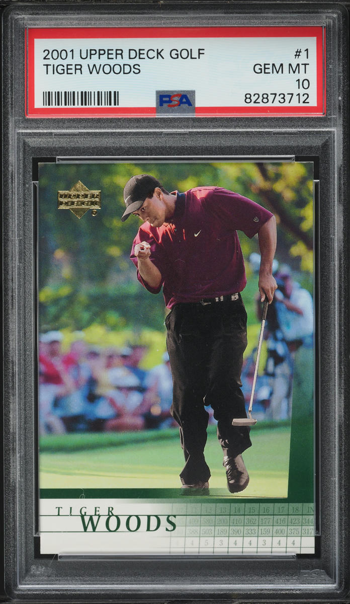 2001 Upper Deck Golf Tiger Woods ROOKIE #1 PSA 10 GEM MINT