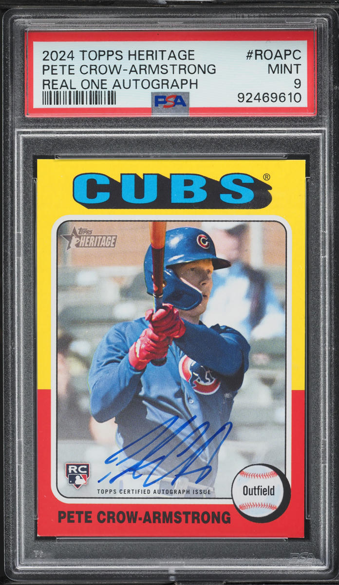 2024 Topps Heritage Real One Pete Crow-Armstrong ROOKIE AUTO #ROAPC PSA 9 MINT
