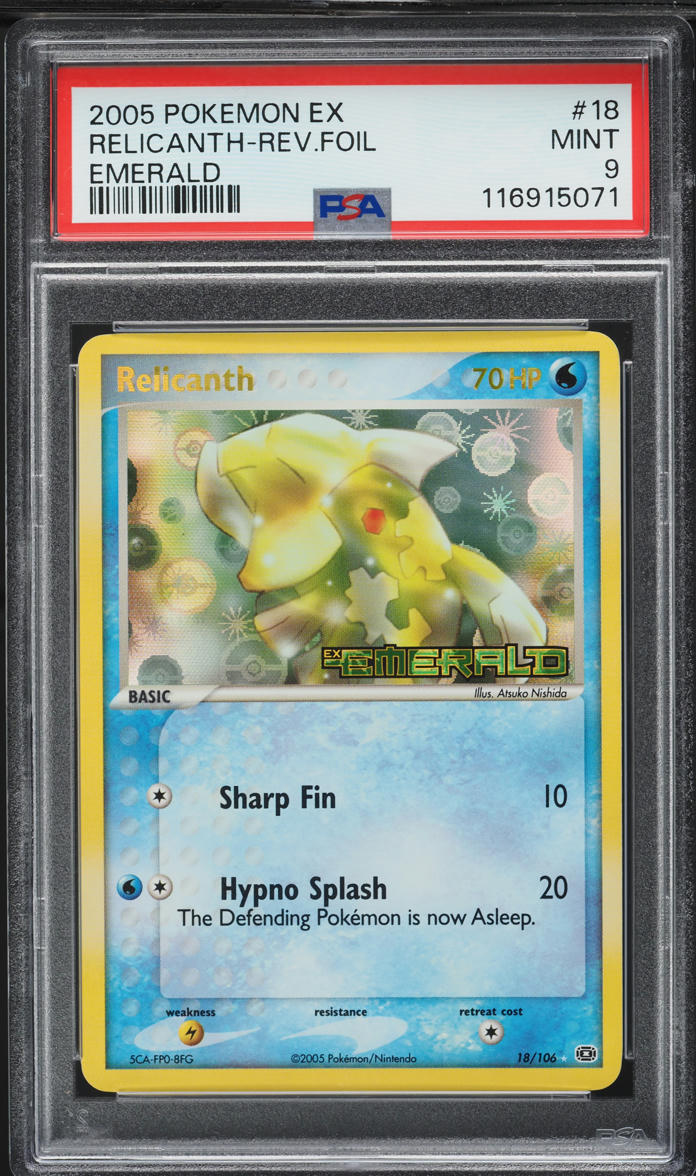 2005 Pokemon EX Emerald Reverse Holo Relicanth #18 PSA 9 MINT