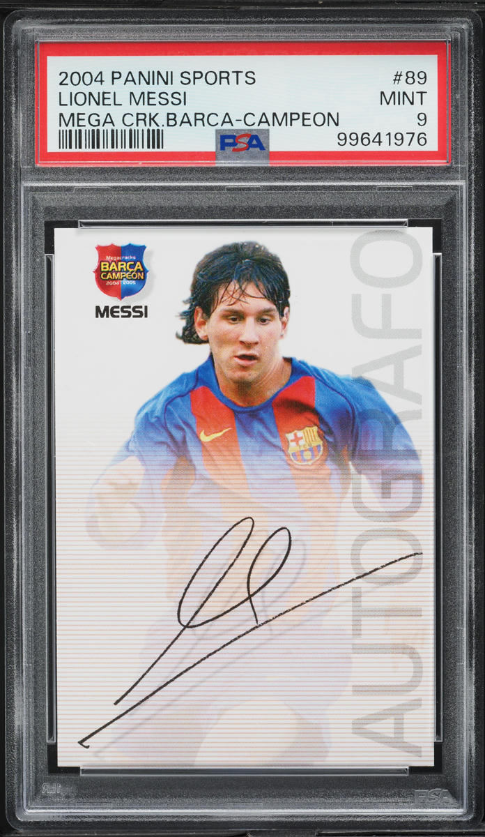 2004 Panini Sports Mega Cracks Barca Campeon Lionel Messi ROOKIE #89 PSA 9 MINT