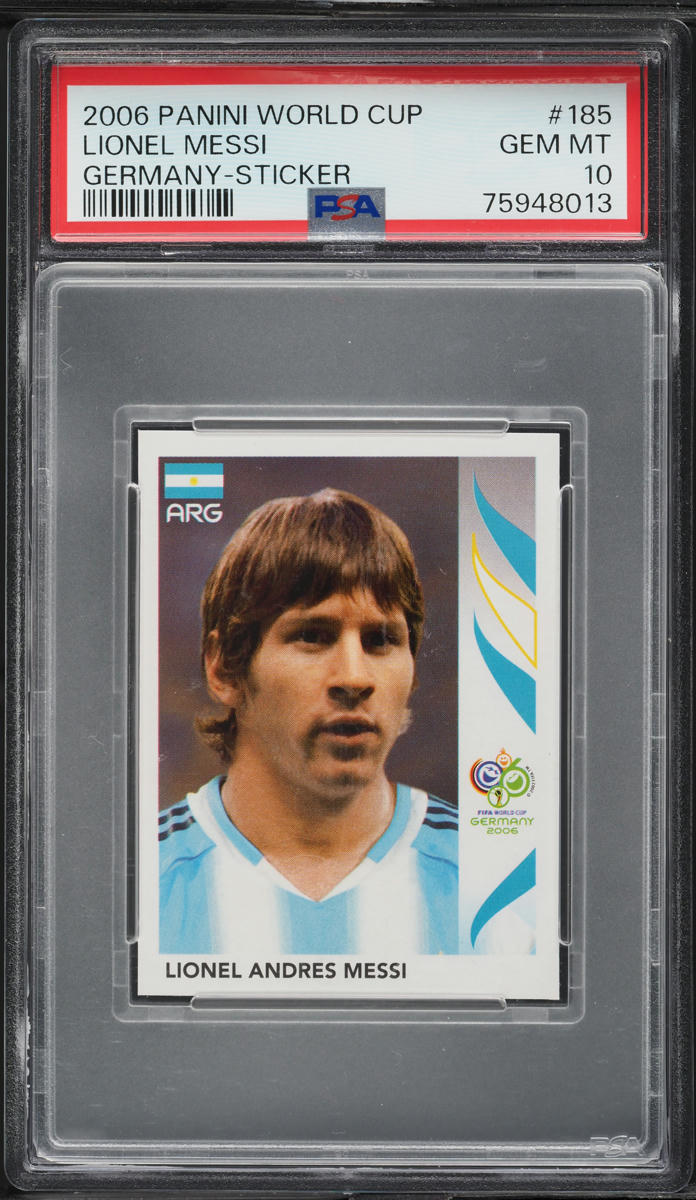 2006 Panini World Cup Germany Sticker Lionel Messi #185 PSA 10 GEM MINT